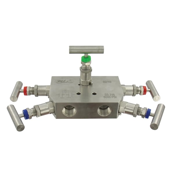 Dwyer Instruments Valve Block Manifold, 5Vlv Manifld WSide Ve BBV-21 - main